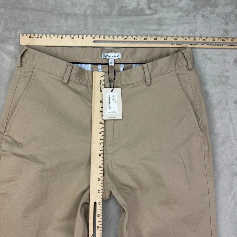 NWT Peter Millar Crown Pilot Twill Flat Front Men's 33X36 Tall ME0B06 MSRP $175
